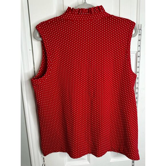 Lands End POLKADOT Red XL P Sleeveless top - Picture 5 of 7